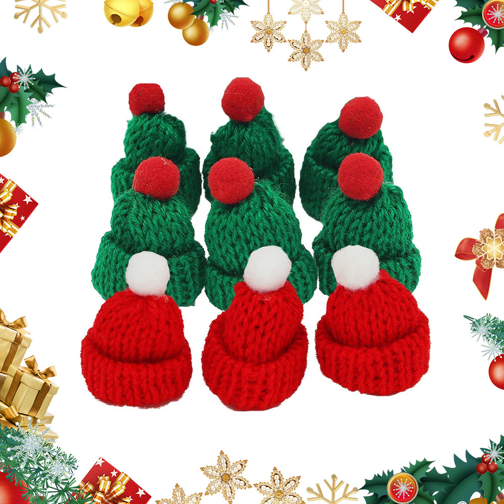 Santa Hat Plush - 10 Pz 3.5x5 cm Mini Natale