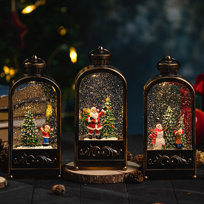 Snow Globe Musical - Lanterna natalizia illuminata con globo di
