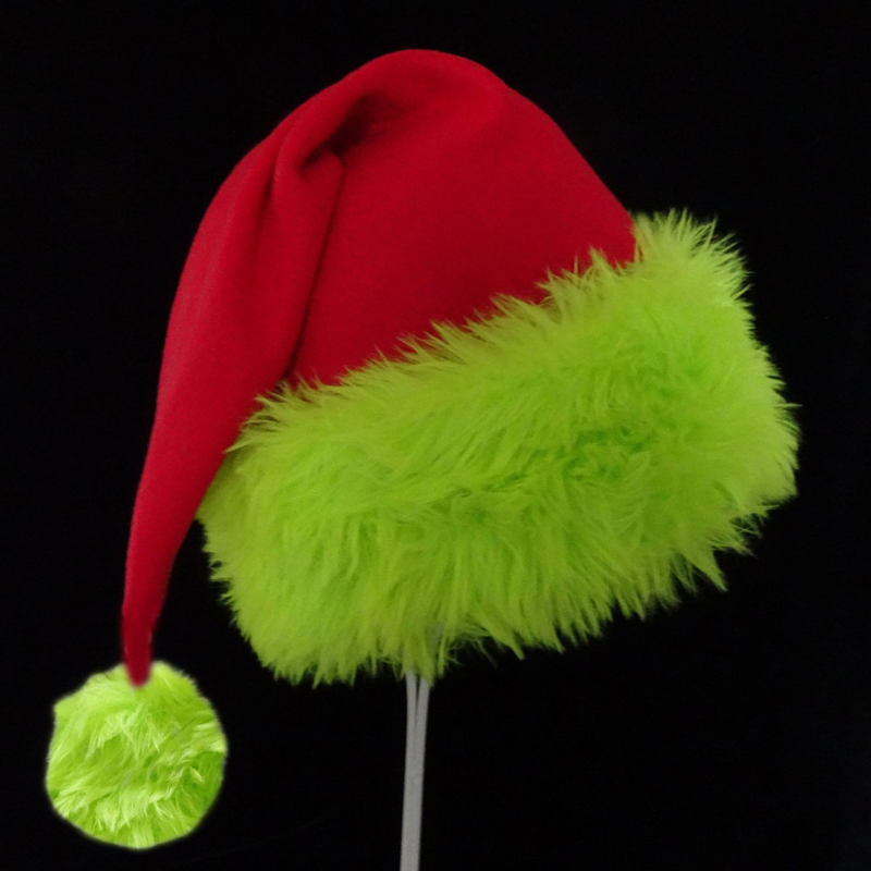 Santa Hat Plush - 1 pezzo, cappello da Babbo Natale,