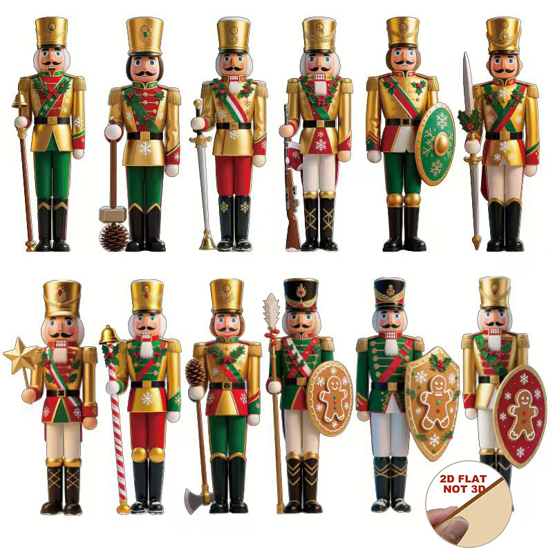 Nutcracker Figurine - Decorazioni Natalizie in Legno 2D Piatte,