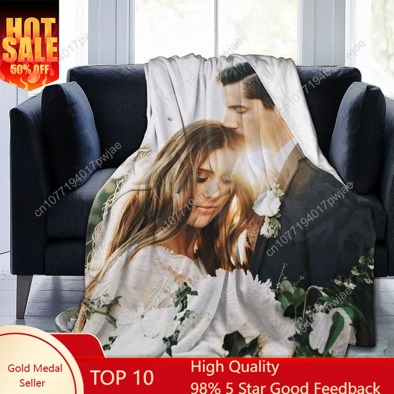 Christmas Throw Blanket - Coperta personalizzata con foto Testo Coperta