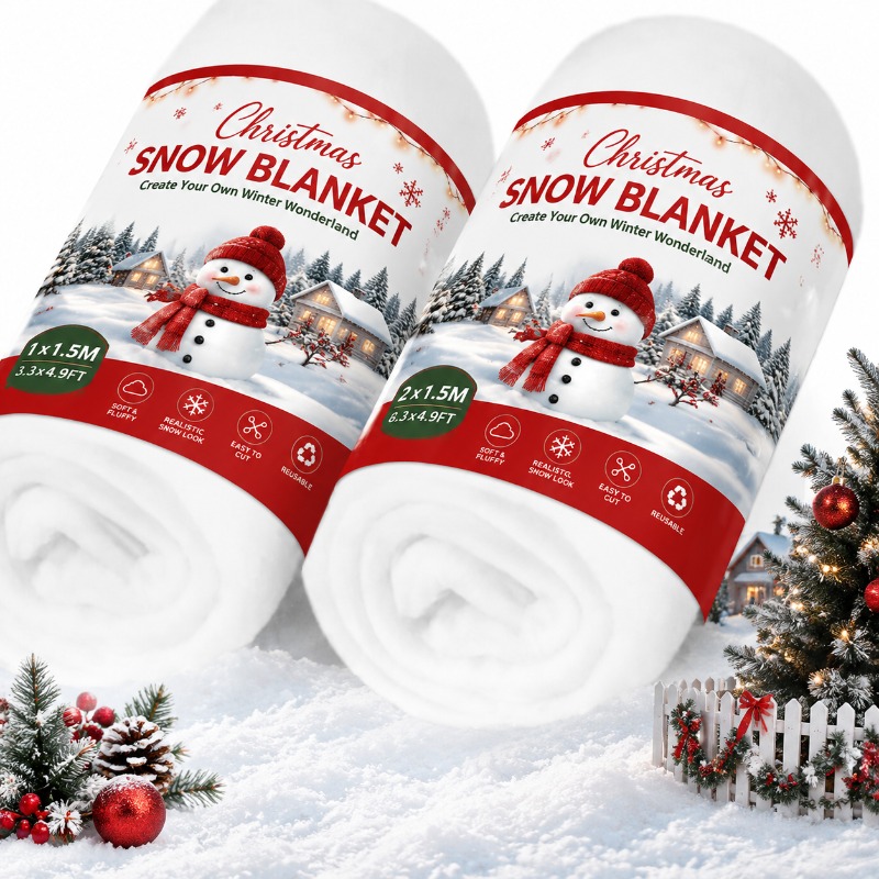 Christmas Throw Blanket - Tappeto di Neve Artificiale, Coperta di