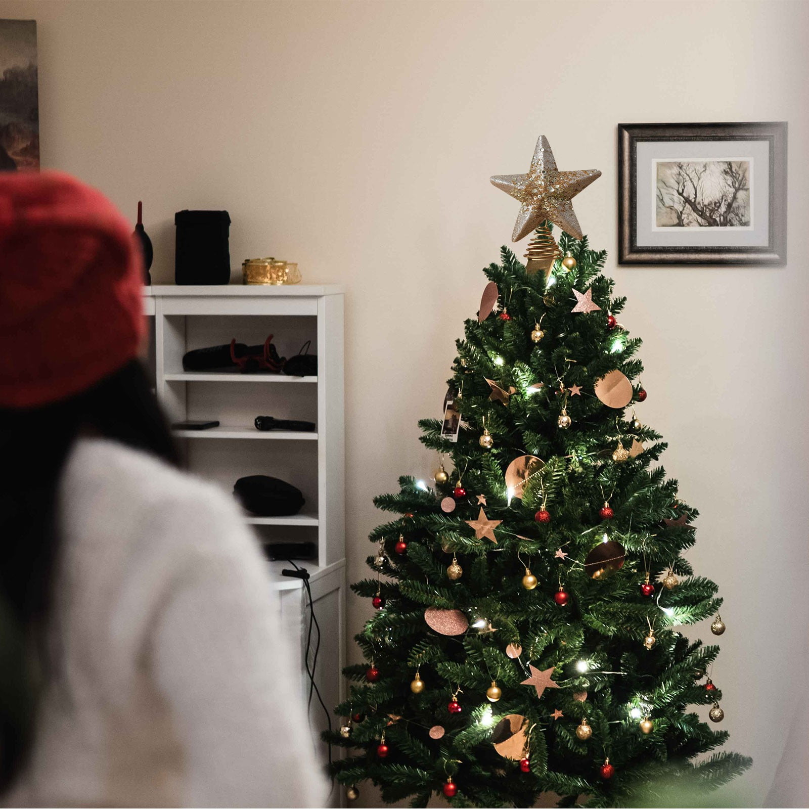 Star Tree Topper - Decorazione stella superiore per albero di