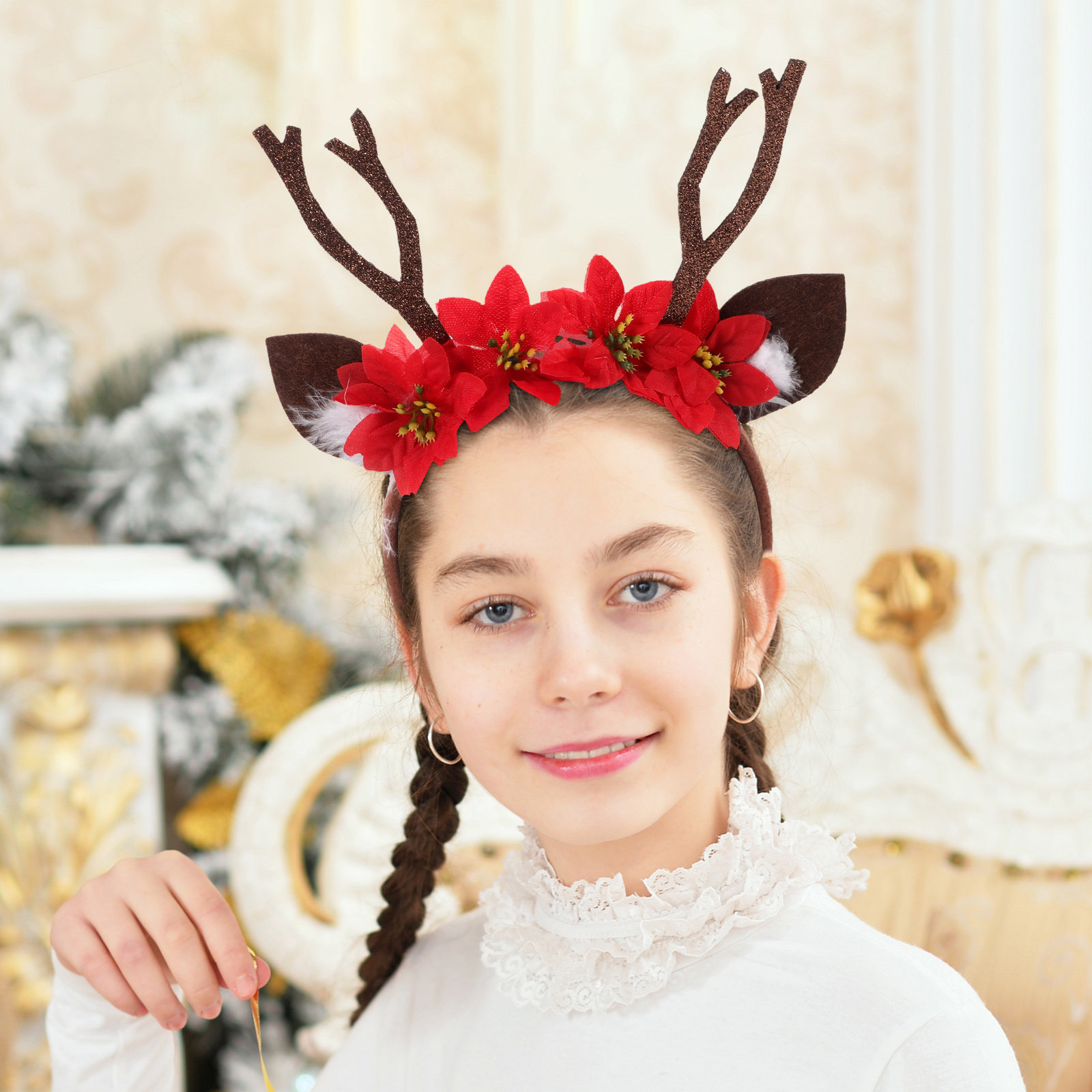 Reindeer Antlers Headband - Cerchietto Natalizio con Corna di Renna