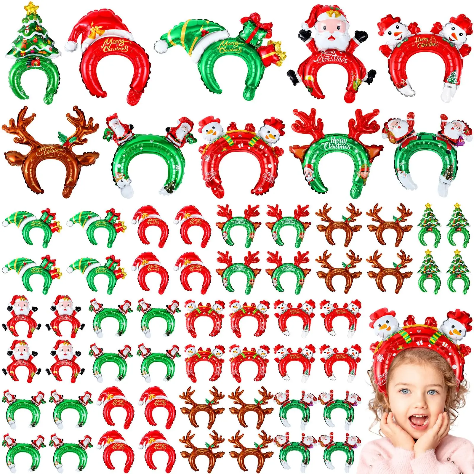 Reindeer Antlers Headband - Fasce gonfiabili di Natale Babbo Natale