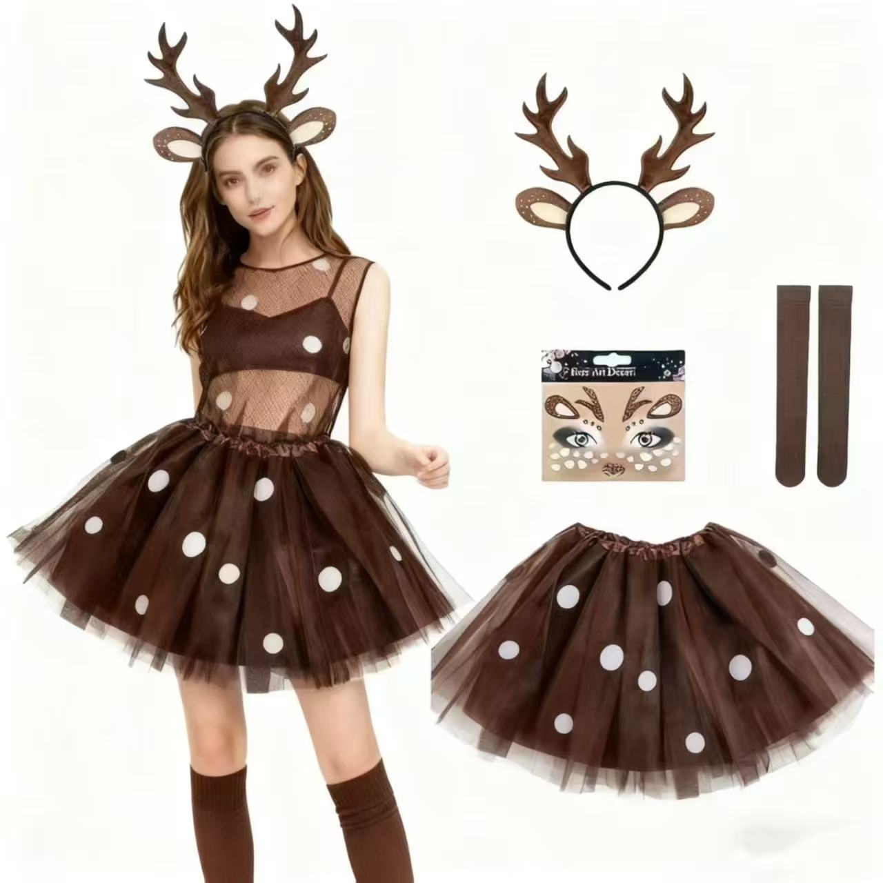 Reindeer Antlers Headband - Set Costume da Renna con Fascia