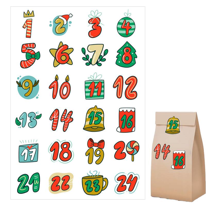Advent Calendar Gift - Buon Natale Adesivi Calendario dell'Avvento Numero