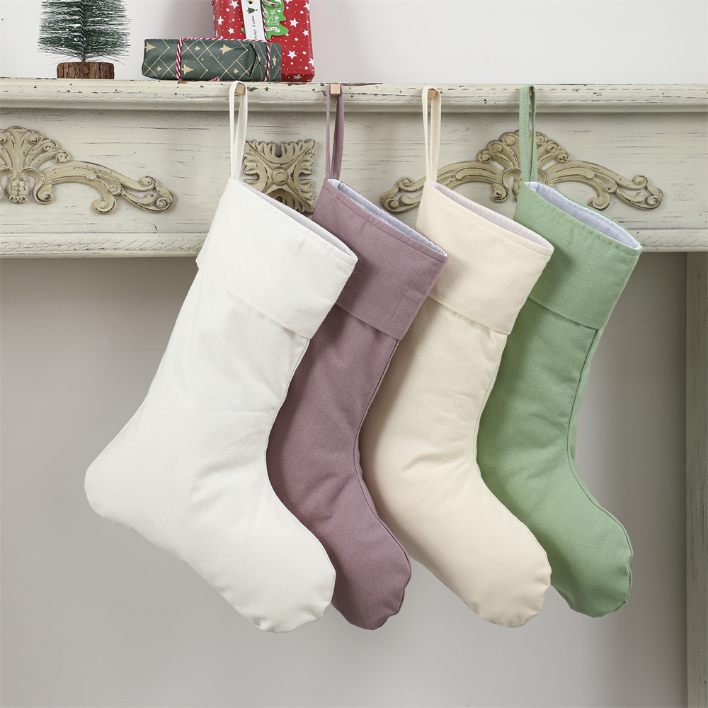 Christmas Stocking Hanging - Calza di Natale in Lino Naturale,
