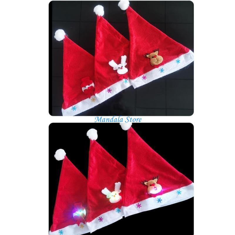 Santa Hat Plush - U2JC Cappello natalizio per adulti LED