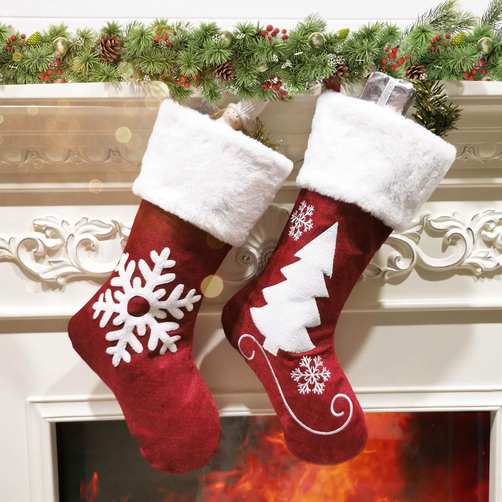 2-4 Calze di Natale in Tela di - Christmas Stocking Hanging recensione e prezzo