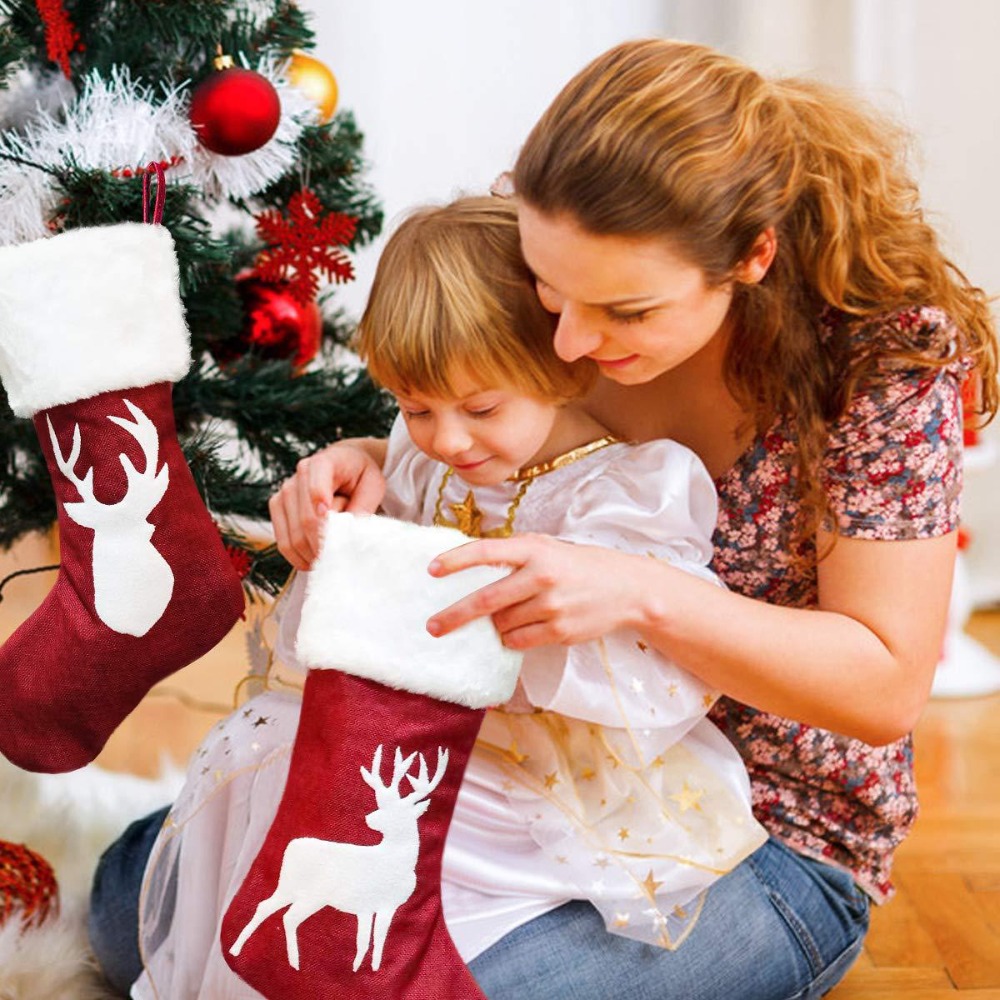 2-4 Calze di Natale in Tela di - Christmas Stocking Hanging recensione e prezzo